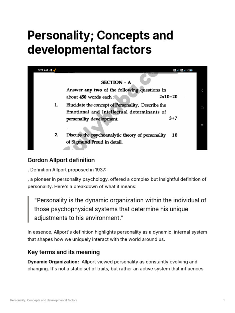 Understanding Personality Development Factors | PDF | Goal | Emotions