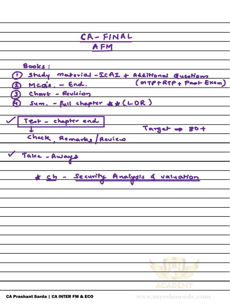CA INTER FM & ECO by Prashant Sarda | PDF