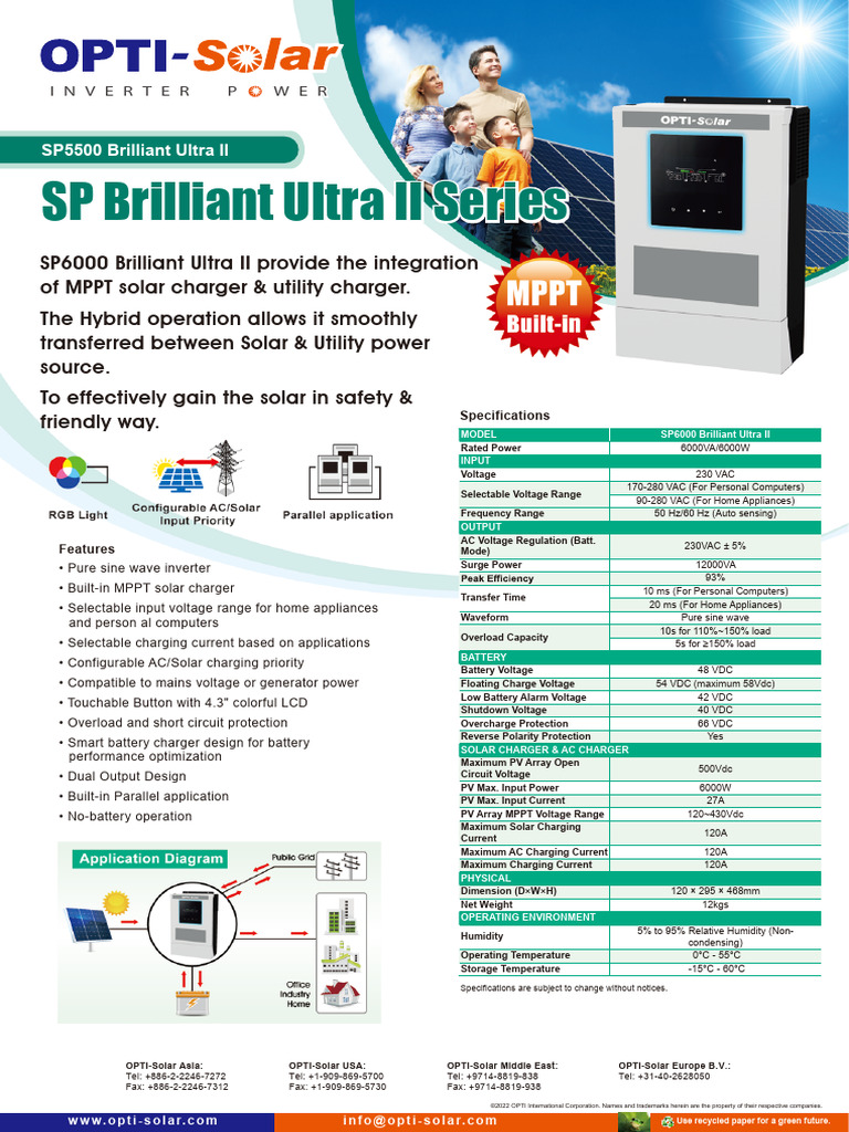 SP6000 Brilliant Ultra II Inverter Specs | PDF | Battery Charger ...