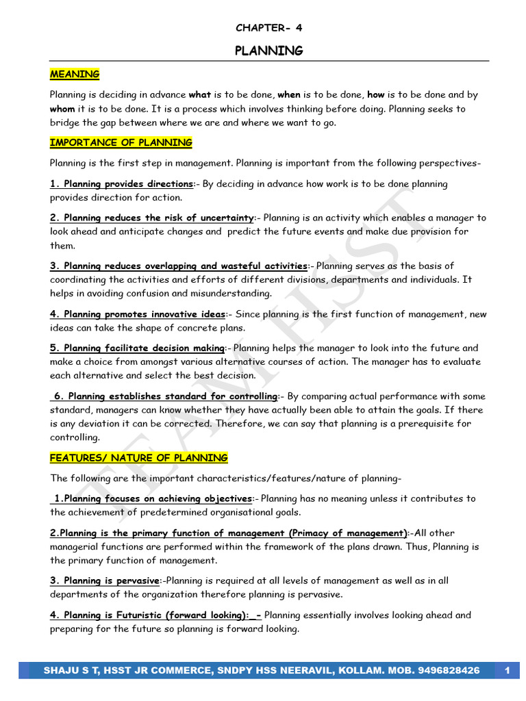 2 Business Studies Chapter 4 Pdf Policy Planning