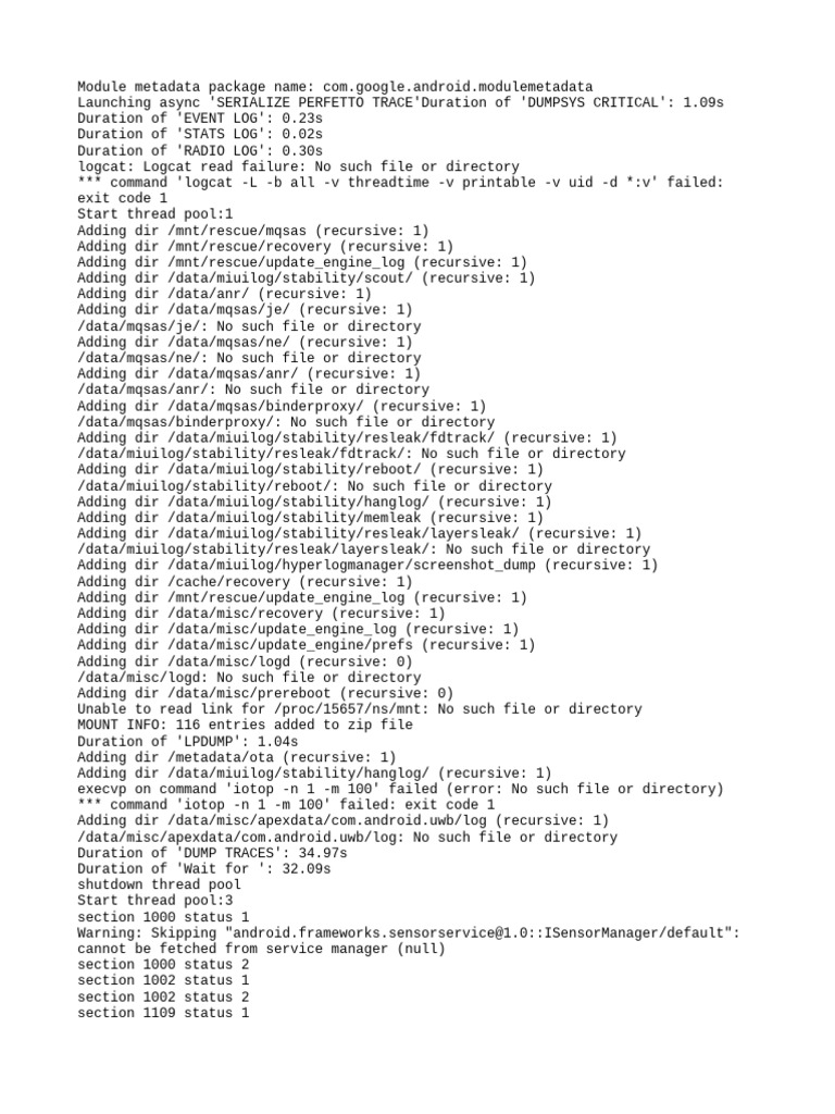 Android Module Metadata Log Analysis | PDF | Zip (File Format ...