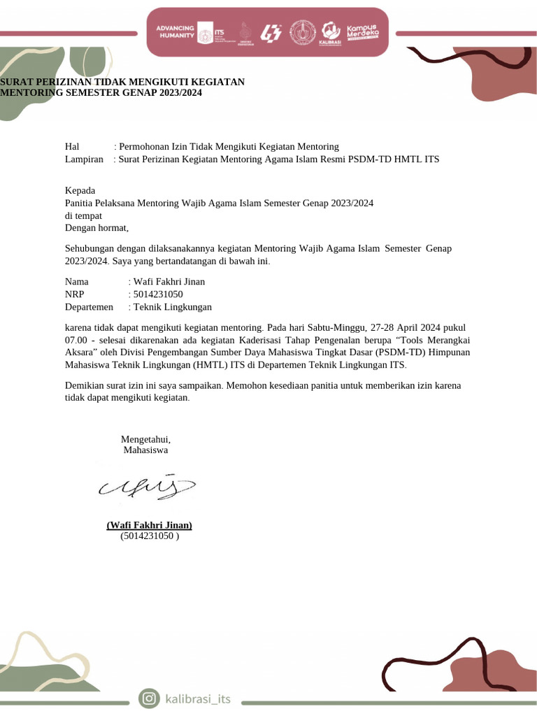 Template Surat Izin | PDF