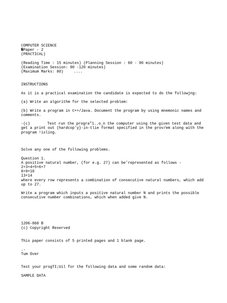 Computer Science Practical Exam Guide | PDF | Input/Output | Computing