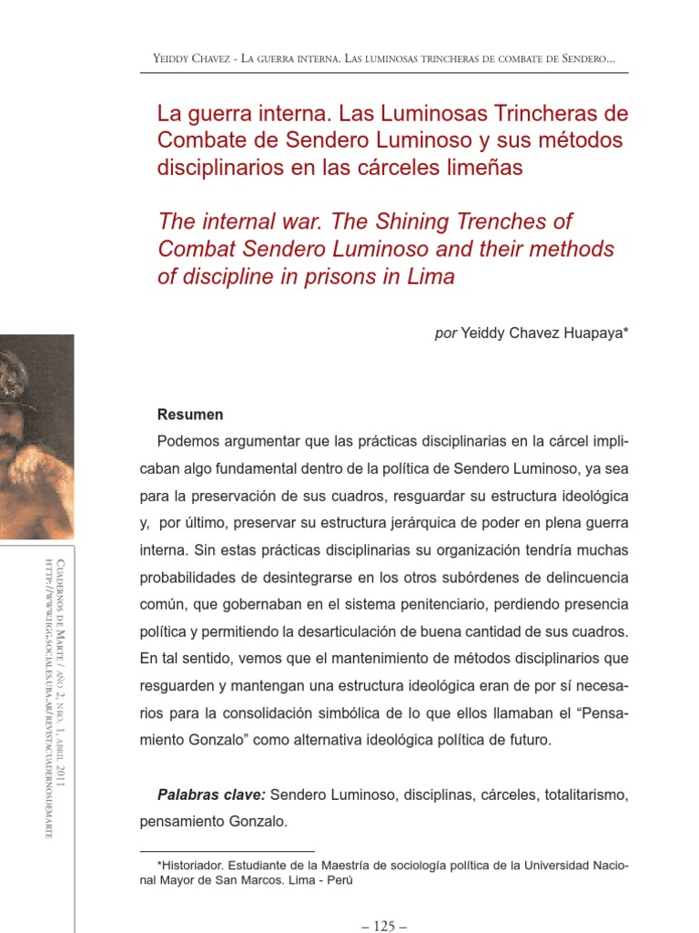 Las Luminosas Trincheras de Combate PDF Prisión Perú