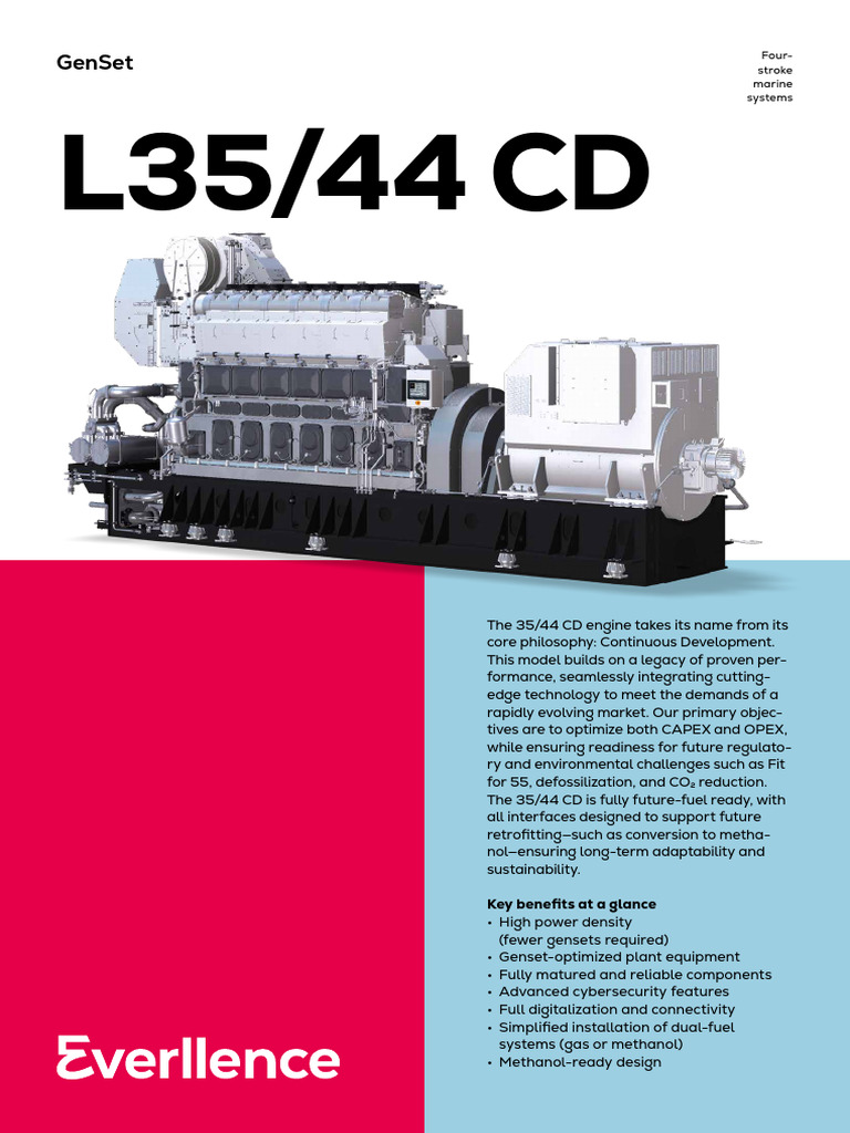Everllence L35/44 CD GenSet Overview | PDF | Fuel Oil | Diesel Engine