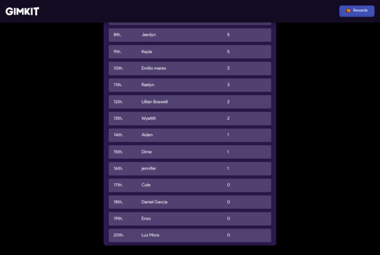 Gimkit Game Codes and Player List | PDF