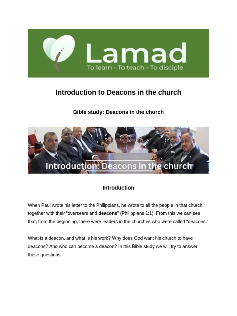 Understanding Deacons in the Church | PDF | Epistle To The Philippians ...