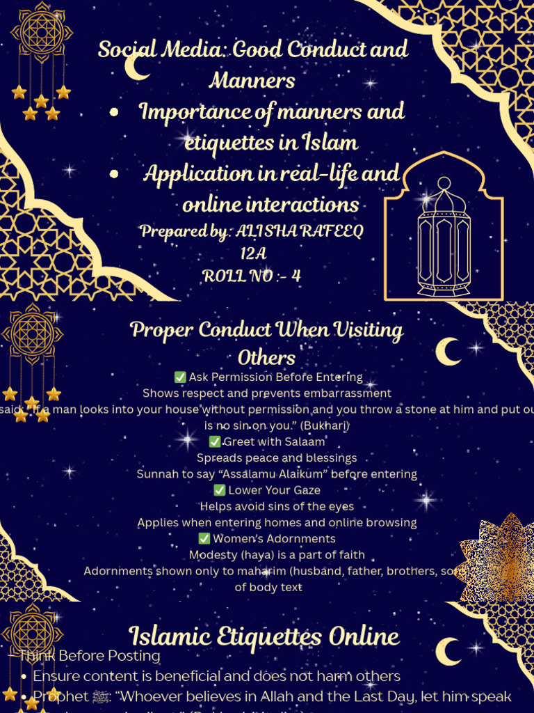 Navy Gold Elegant Islamic Group Project Presentation | PDF | Modesty ...