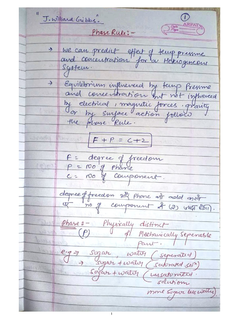 Phase Rule Btech Notes | PDF