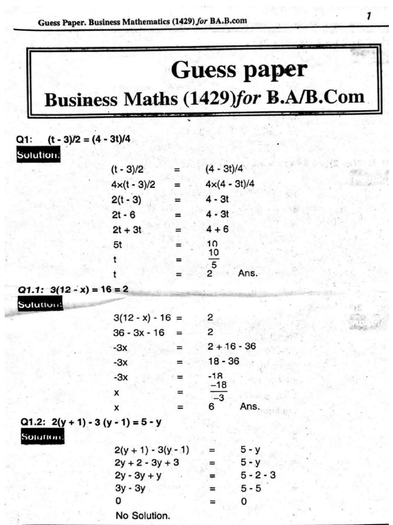 1429 Solved Guess Paper Page 1-20 | PDF