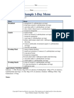 Type 2 Diabetes Menu