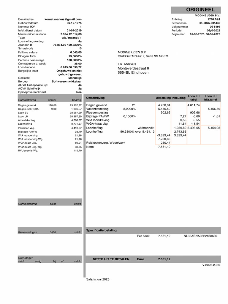 Markus - I.K. 010076005440 2025060 06 Loonstrook | PDF