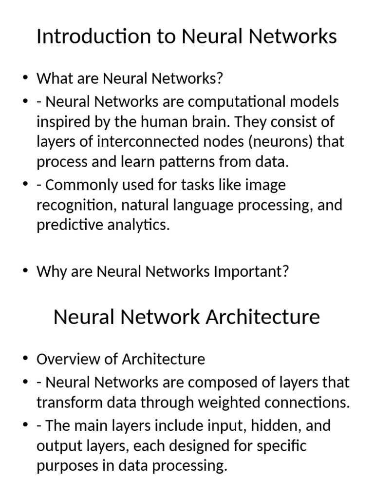 Introduction to Neural Networks Guide | PDF