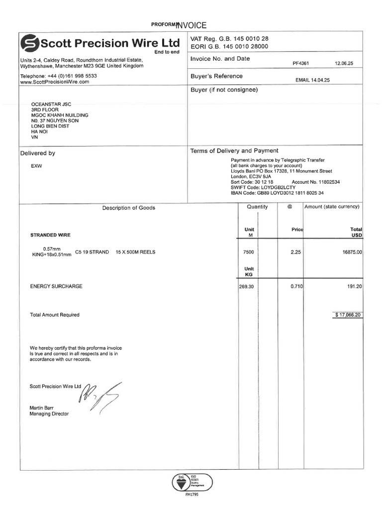 Invoice PF4361 | PDF