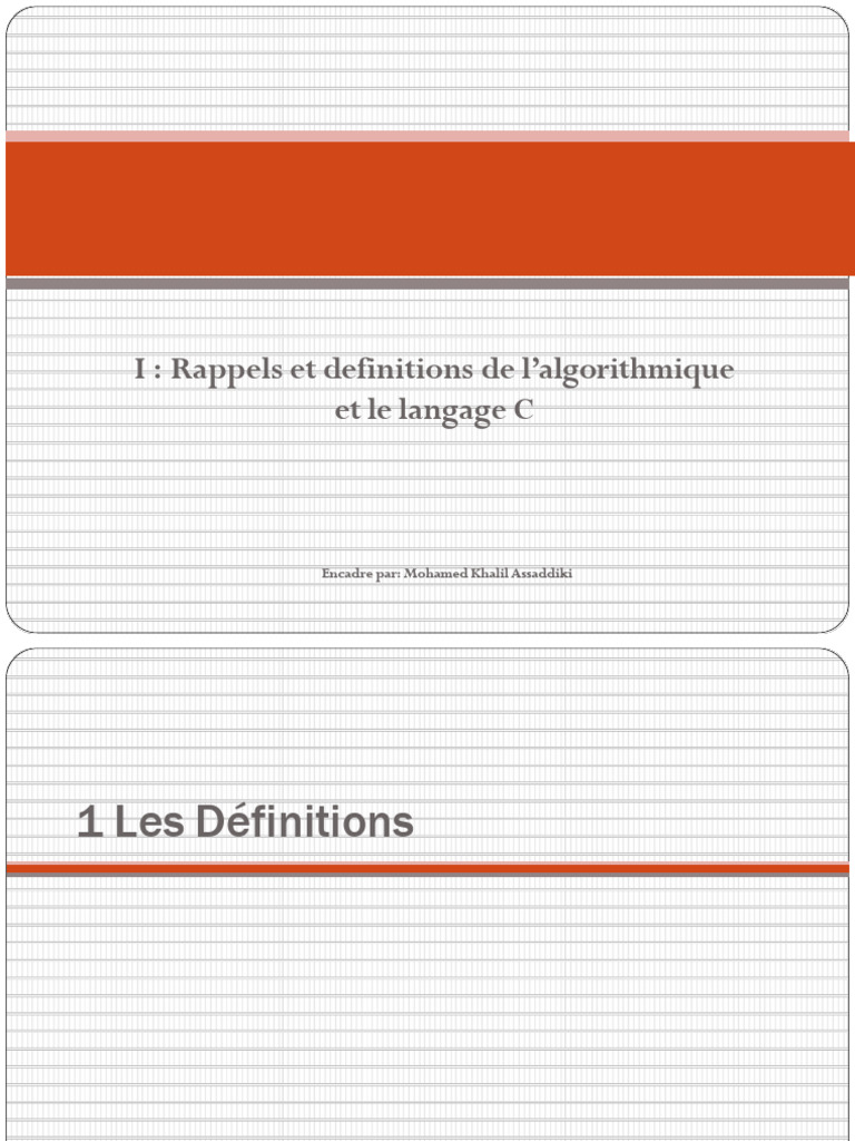 Algorithmique et C : Concepts Clés | PDF | Langage de programmation ...