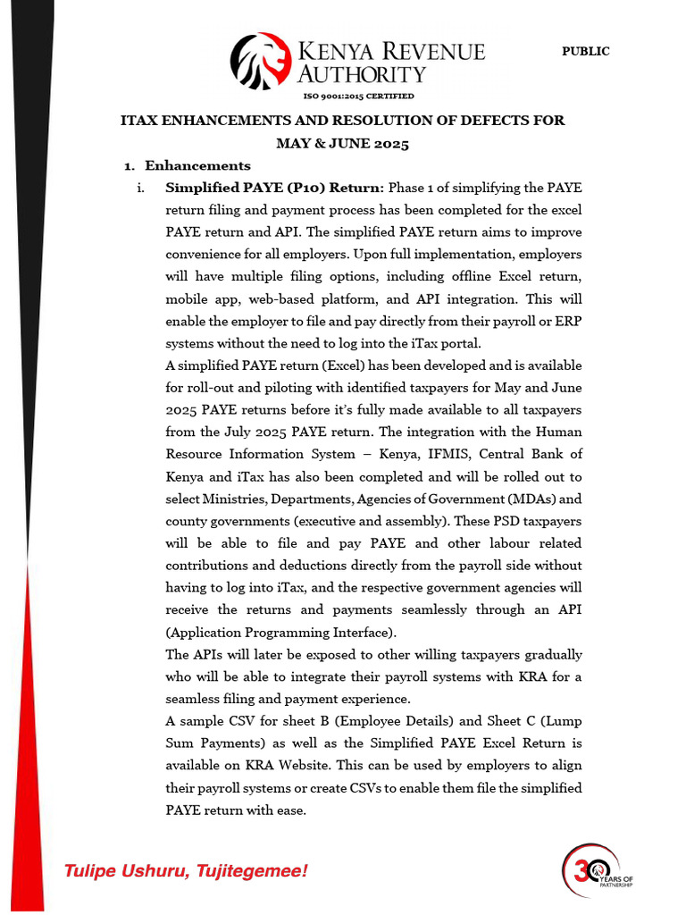 iTax Enhancements & Bug Fixes 2025 | PDF | Taxes | Value Added Tax