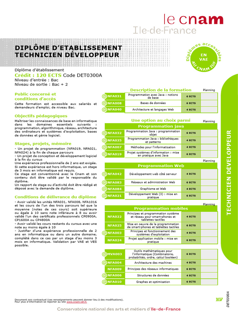 Formation Technicien Développeur Bac+2 | PDF | Programmation ...