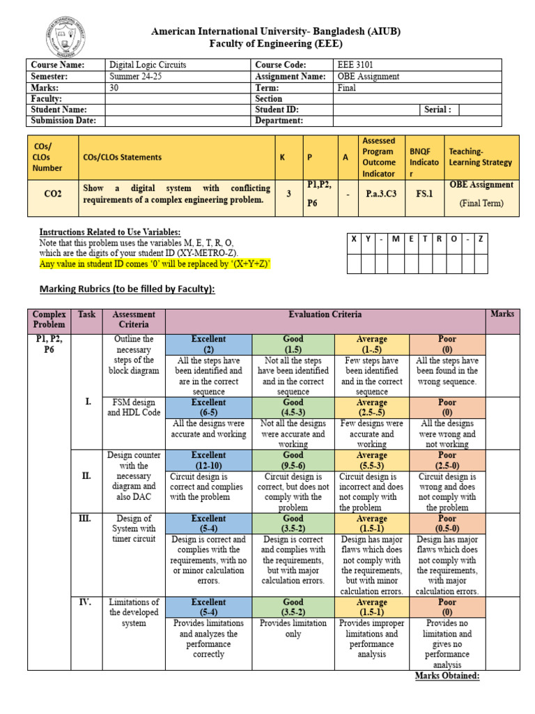 AIUB EEE Digital Logic Assignment | PDF | Analog To Digital Converter ...