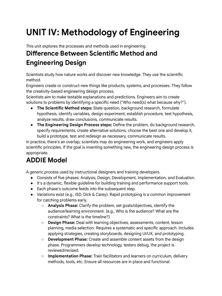 Engineering Methodologies and Ethics Guide | PDF | Sustainability ...