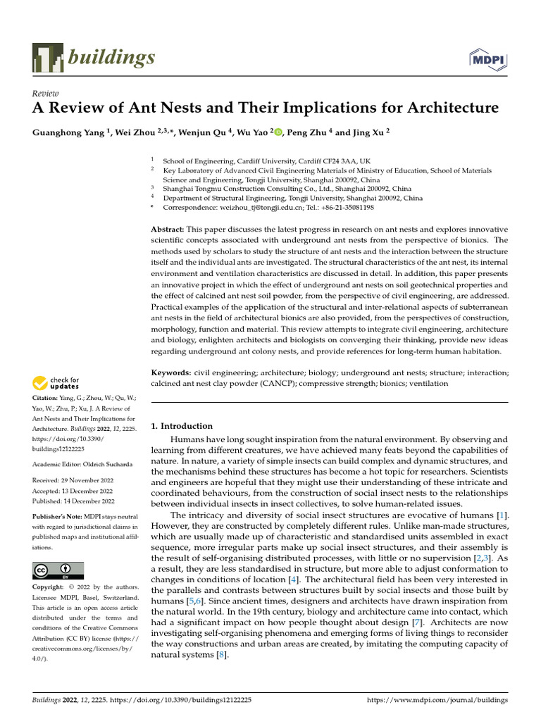 Ant Nests: Architectural Insights and Bionics | PDF | Nest | Ant
