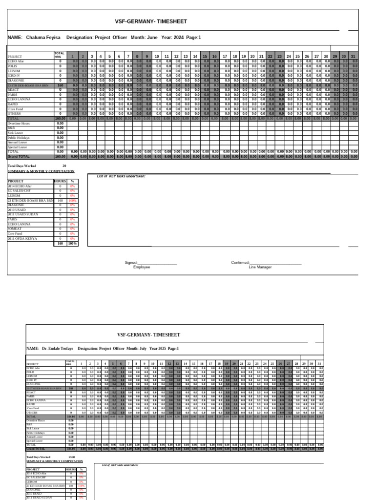 VSF Germany Timesheet Summary | PDF | Private Law | Welfare State