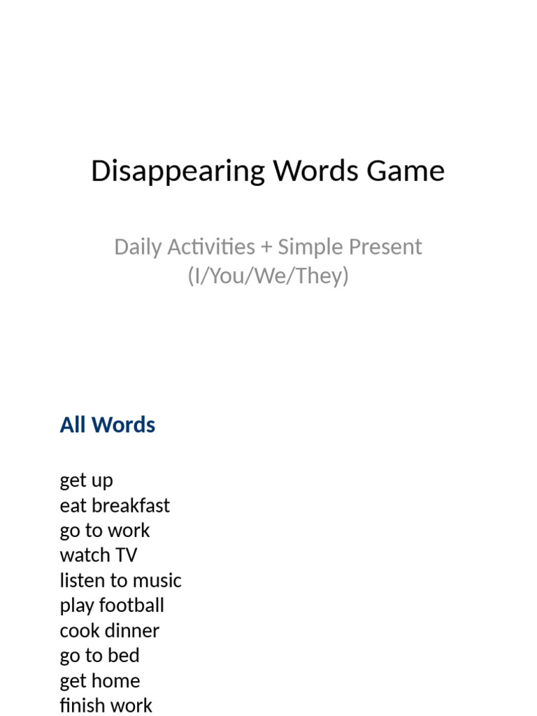 Disappearing Words Game Final PDF