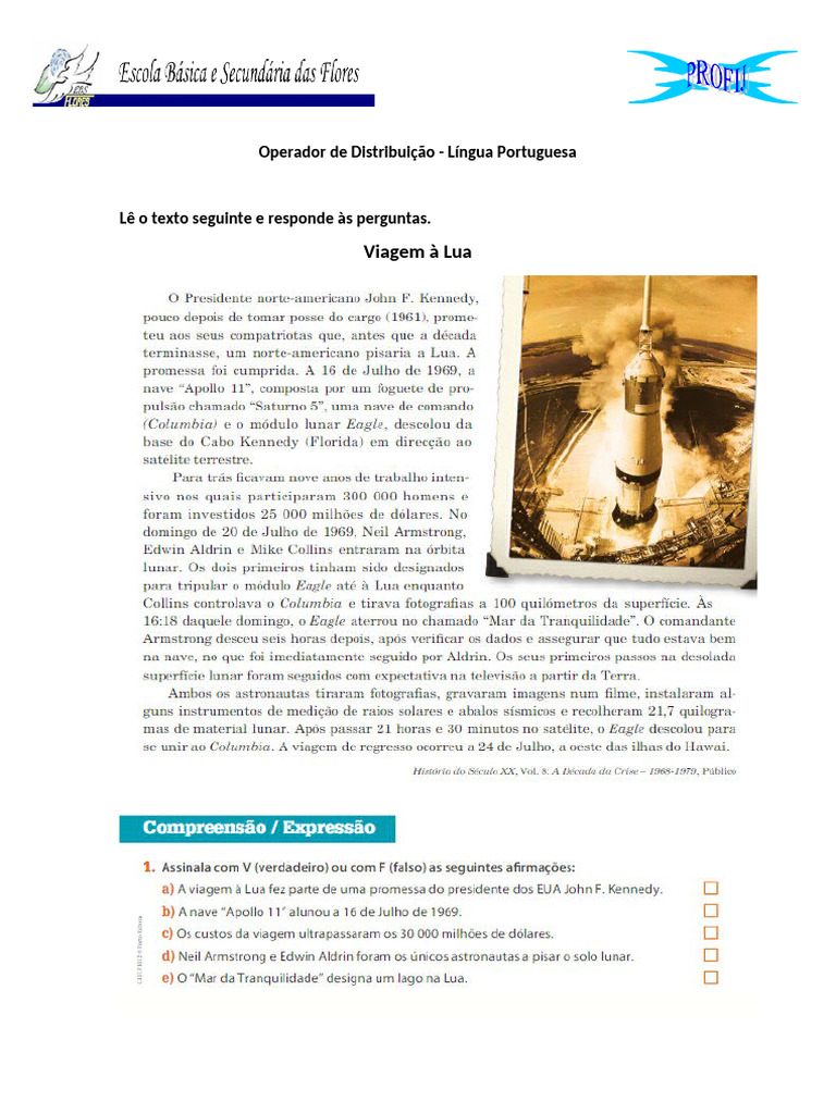 Operador de Distribuição: Viagem à Lua | PDF