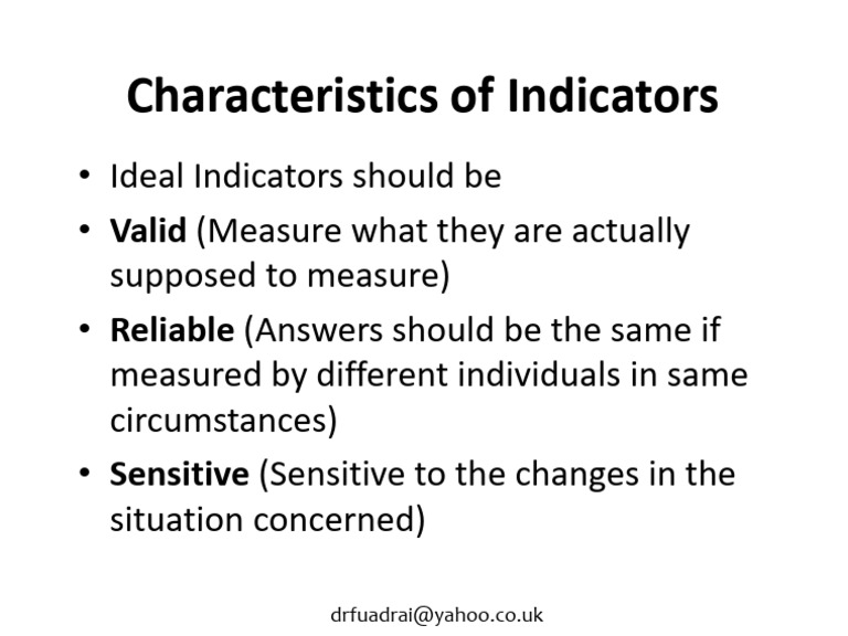 Key Traits of Effective Indicators | PDF
