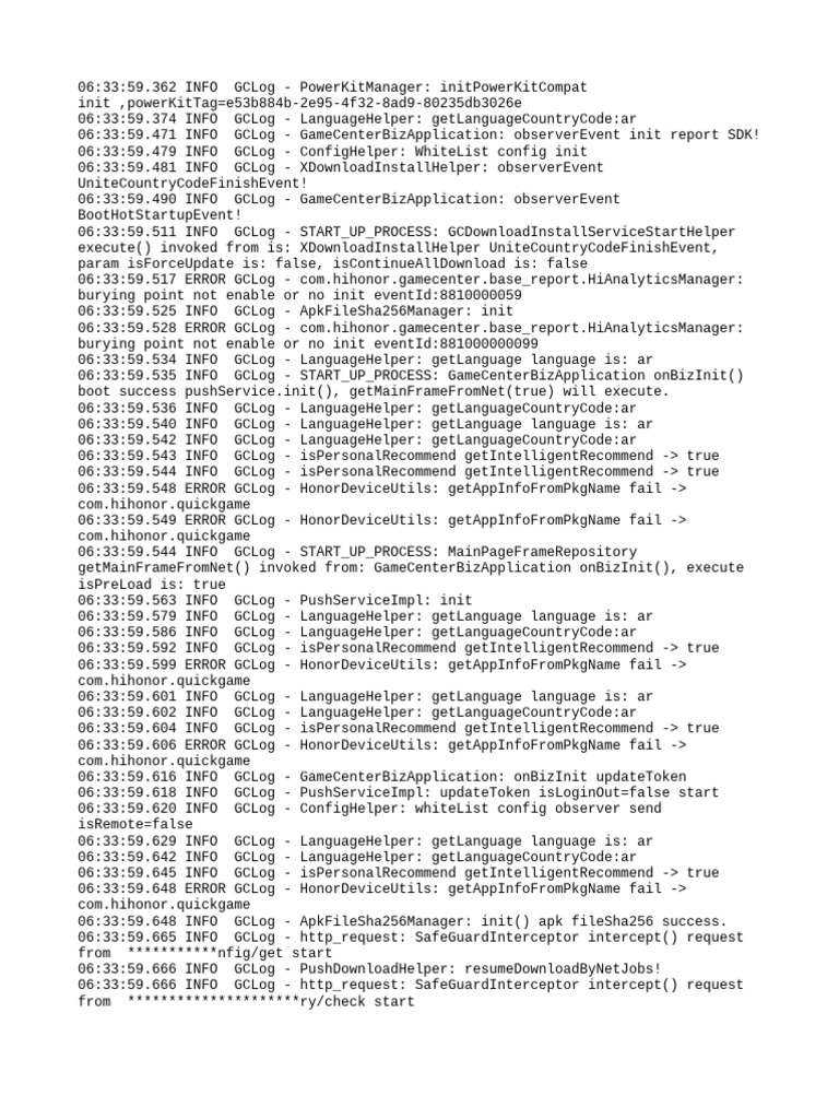 Game Center Initialization Log Analysis | PDF | Computer Standards ...