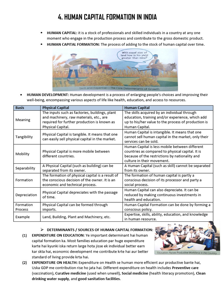 Human Capital Formation in India | PDF | Human Capital | Capital ...