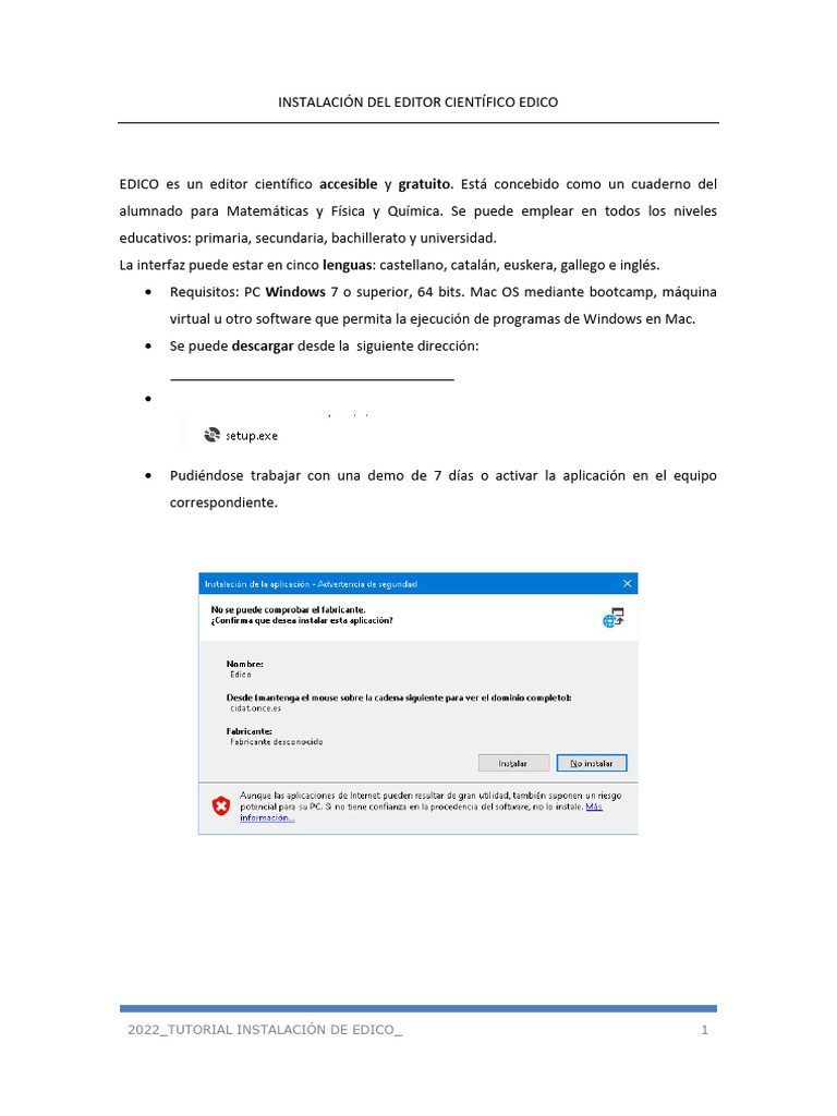 Instalación del Editor Científico EDICO | PDF