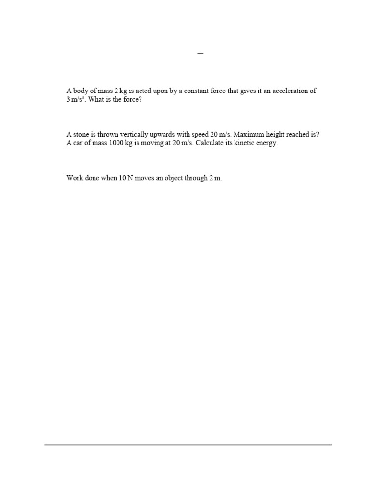 SSC CGL CHSL JE MTS 2019-2021 Science Questions | PDF | Force | Momentum