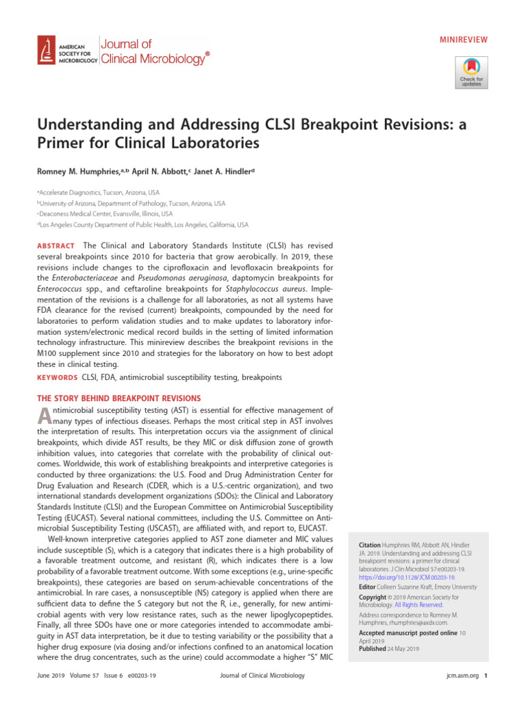 CLSI Breakpoint Revisions Explained | PDF | Beta Lactamase | Microbiology