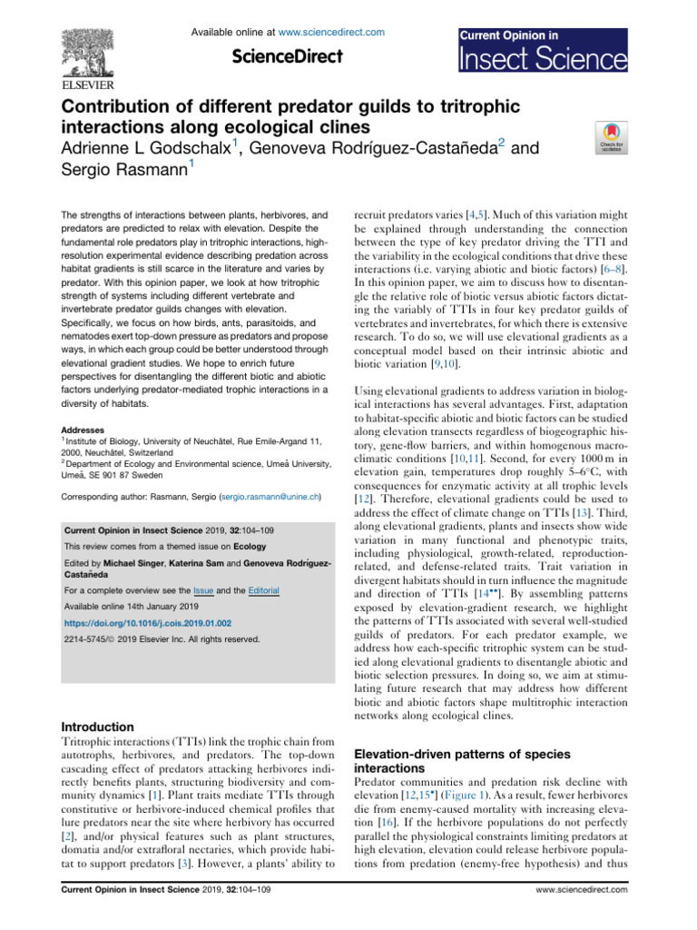 Contribution of Different Predator Guilds To Tritrophic | PDF ...