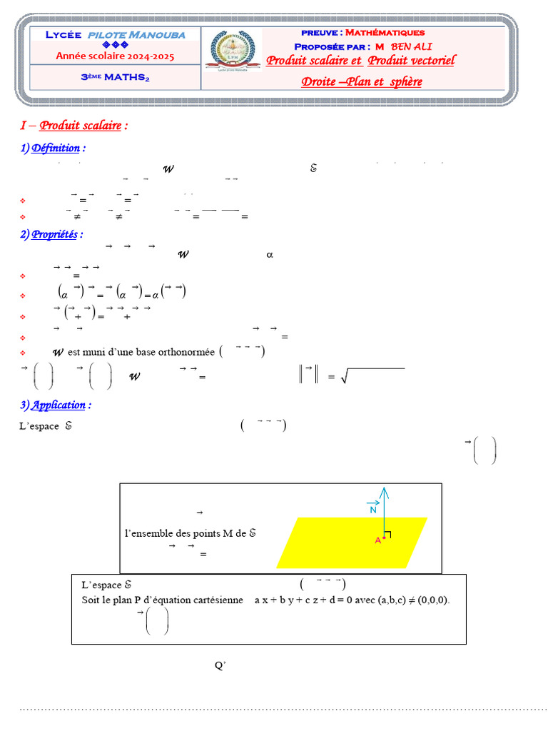 Produit scalaire et vectoriel en mathématiques | PDF | Coordonnées ...