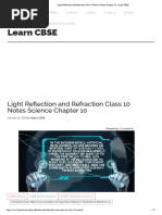 Class 10 Light Reflection & Refraction Notes | PDF | Mirror | Light