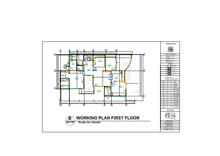 First Floor Working Plan and Area Statement | PDF