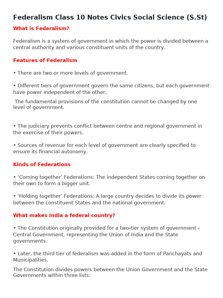 Understanding Federalism in India | PDF | Governance | Government