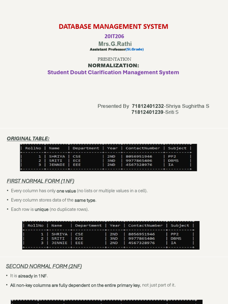 Database Normalization Explained | PDF