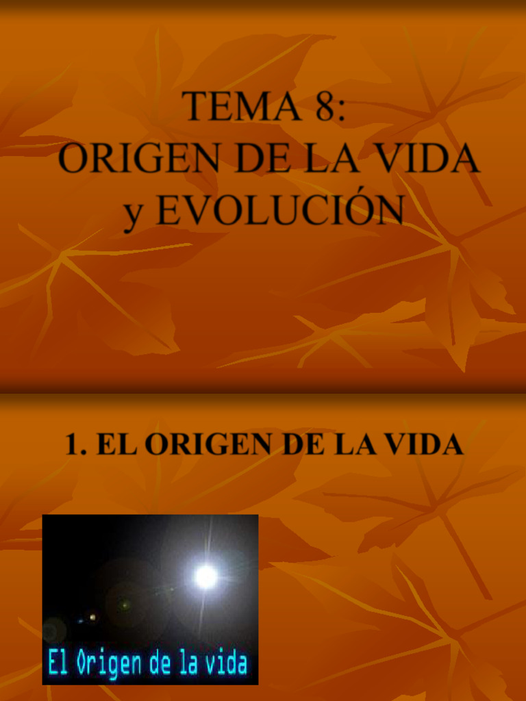 Origen de la Vida y Teorías Evolutivas | PDF | Evolución | Seleccion ...