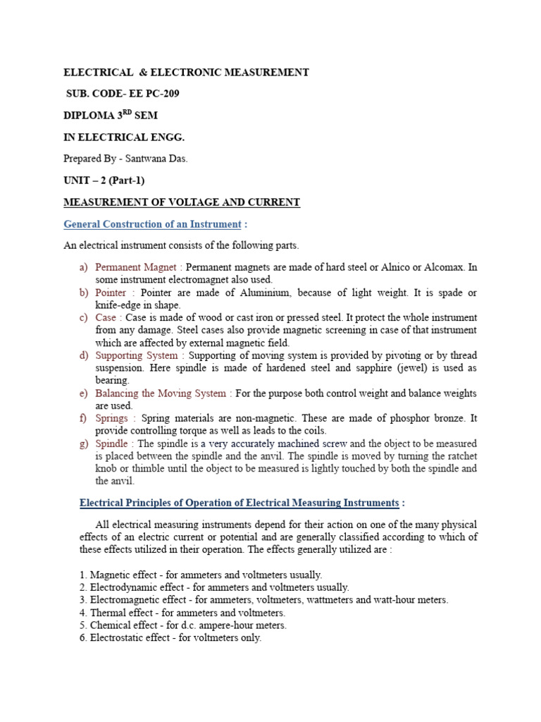 Voltage and Current Measurement Basics | PDF | Transformer | Rectifier