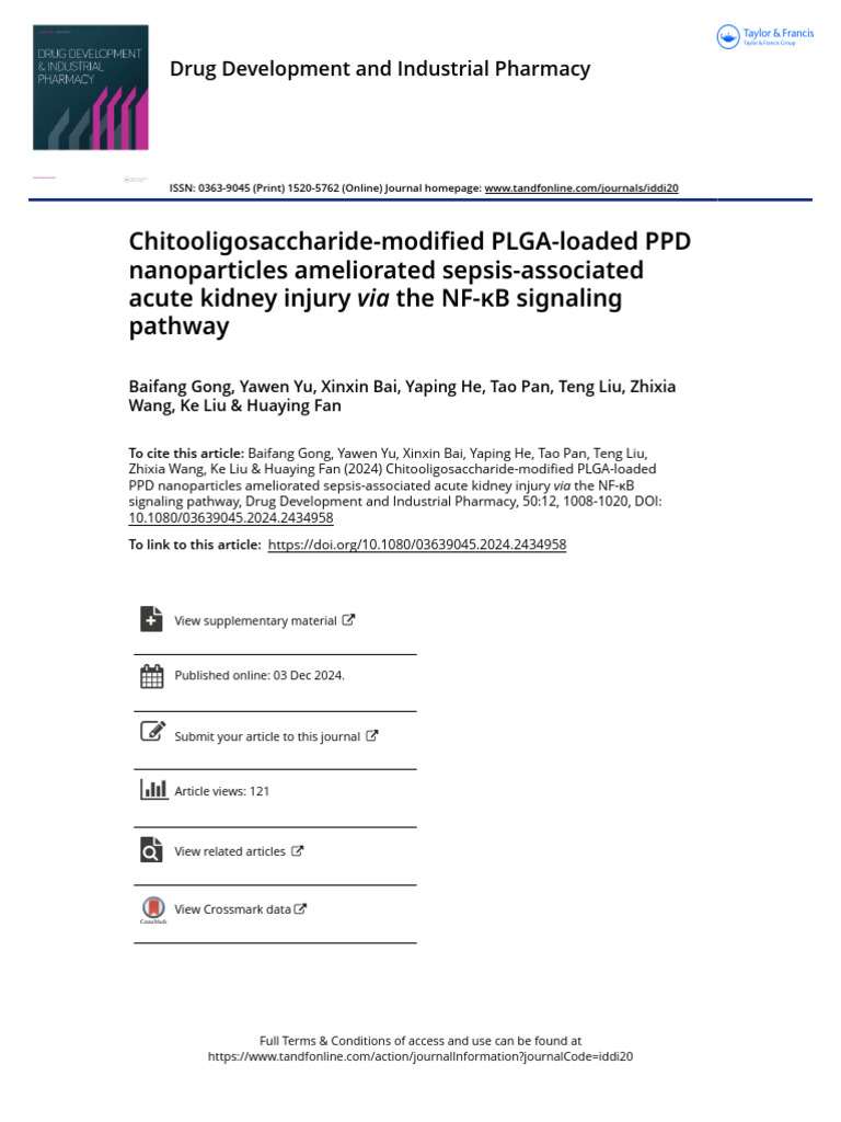 7. Chitooligosaccharide-modified PLGA-loaded PPD nanoparticles ...