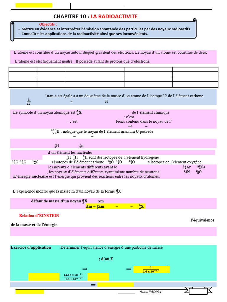 Introduction à la radioactivité en physique | PDF | Réaction nucléaire ...