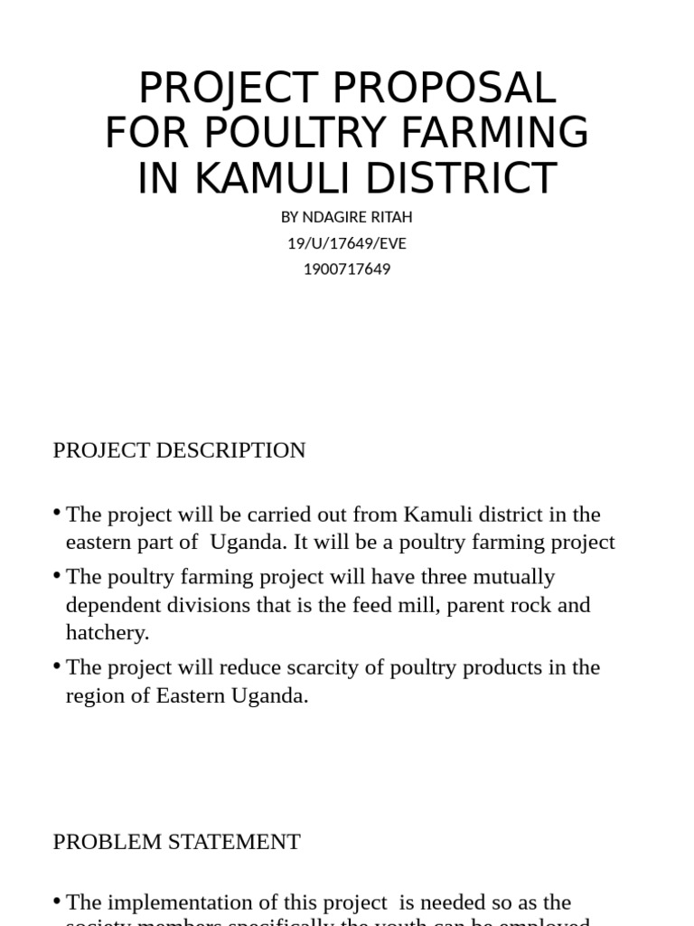 Poultry Farming Project Proposal Kamuli | PDF