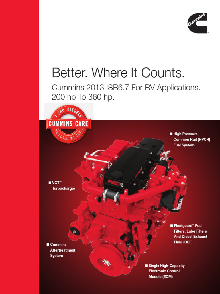 Cummins ISB6.7 Engine Specs for RVs | PDF | Biodiesel | Engines
