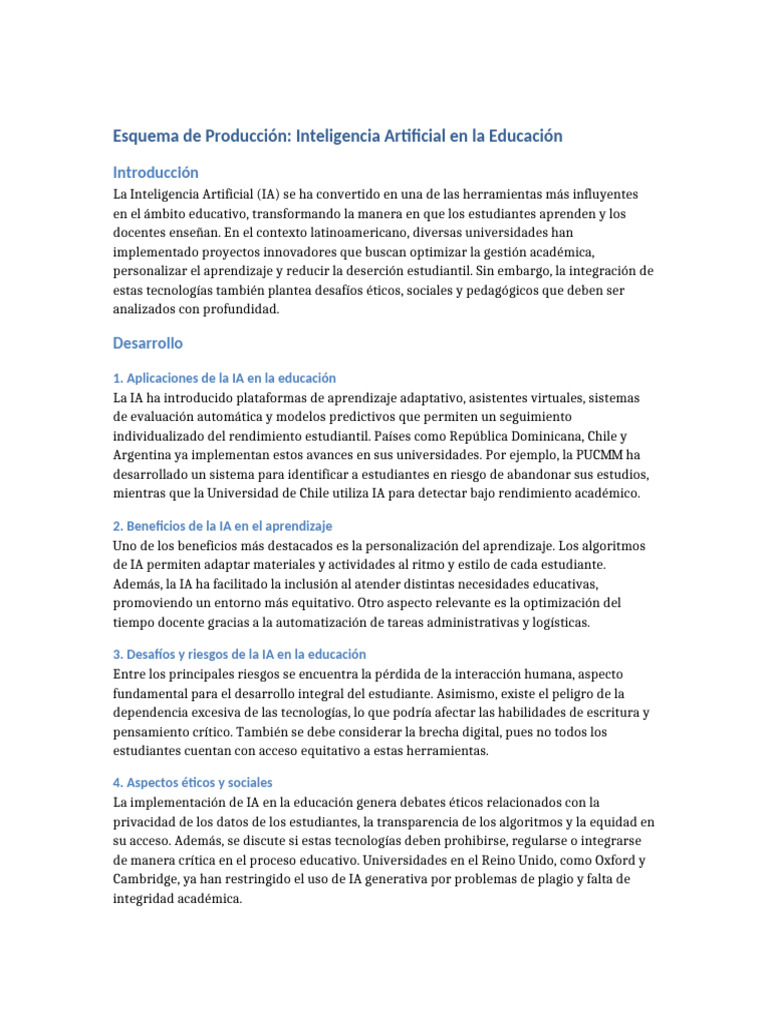 IA en Educación: Beneficios y Desafíos | PDF | Inteligencia artificial ...