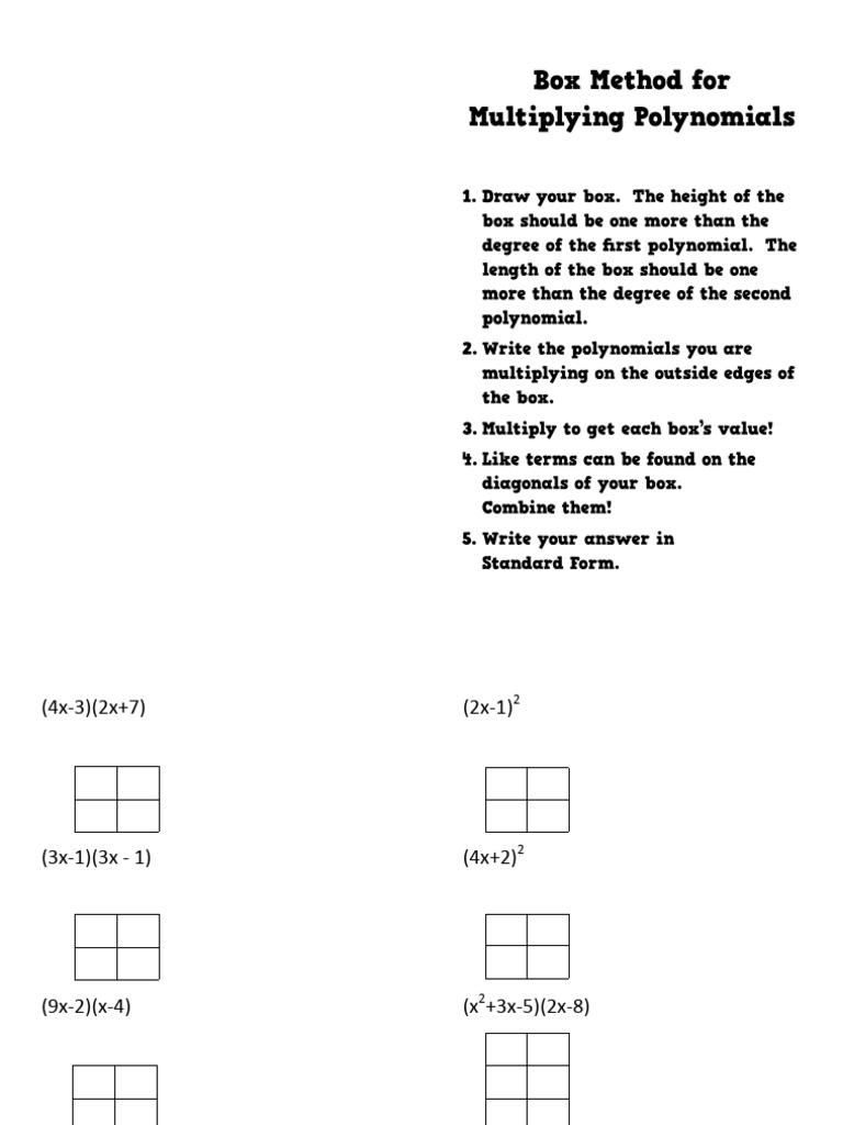 Multiplying Polynomials | PDF