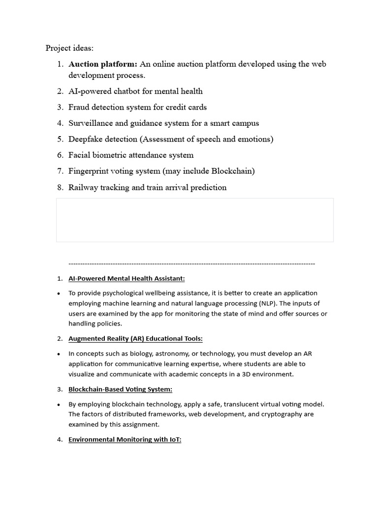 Computer Science Project Ideas 2025 | PDF | Internet Of Things ...
