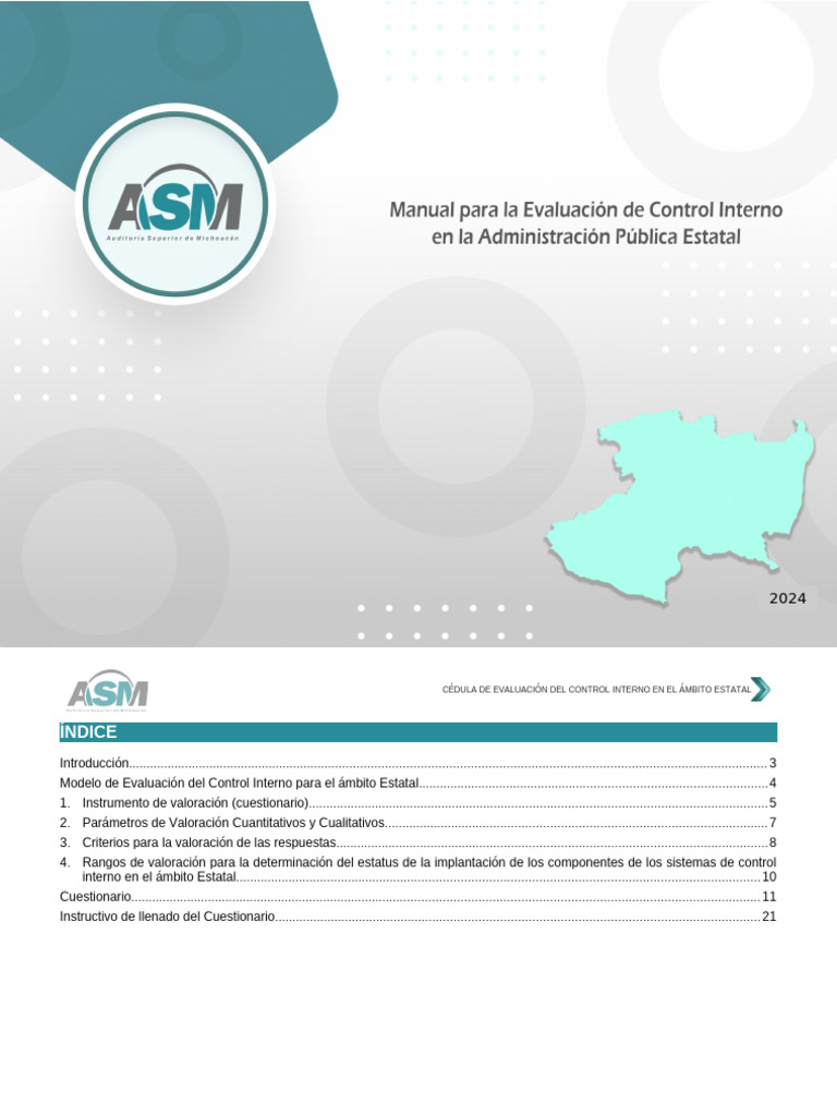 Evaluación del Control Interno Estatal 2024 | PDF | Institución ...