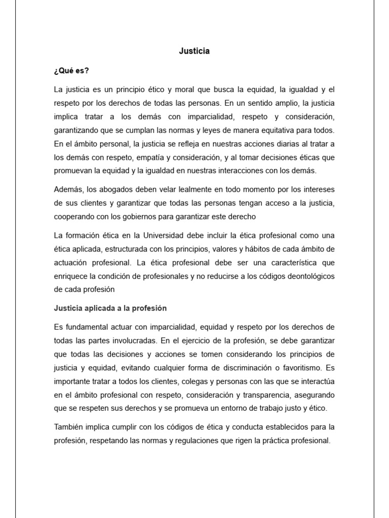 Principios de Justicia y Ética Profesional | PDF | Justicia | Crimen y ...